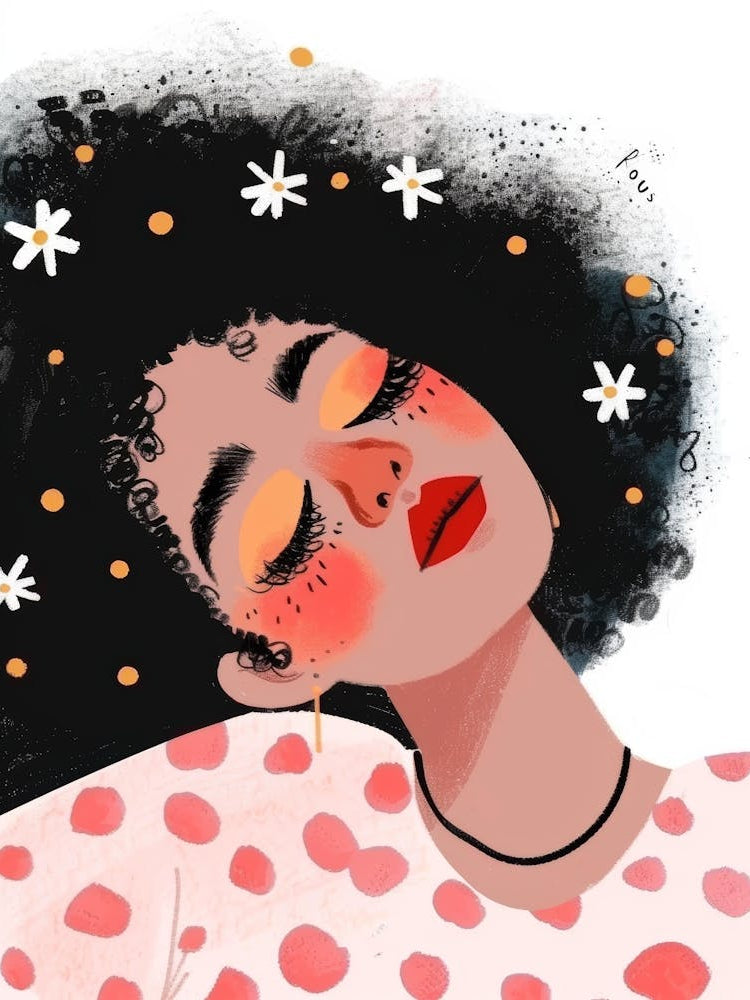 Illustration Of A Woman Sleeping 1