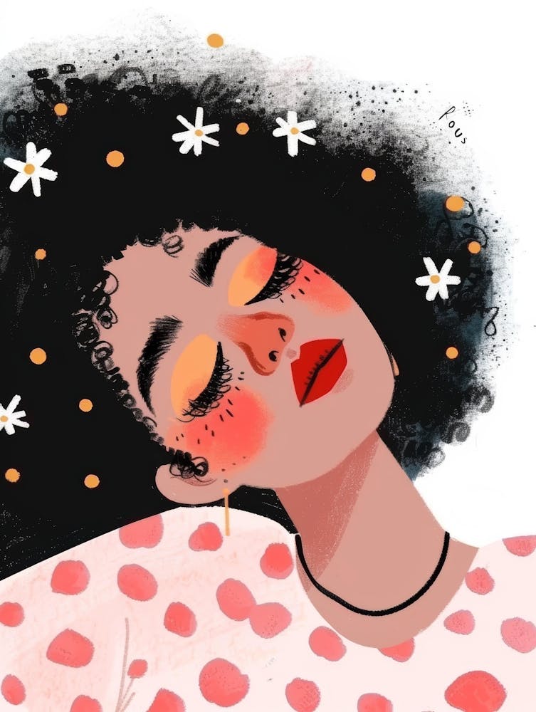 Illustration Of A Woman Sleeping 1