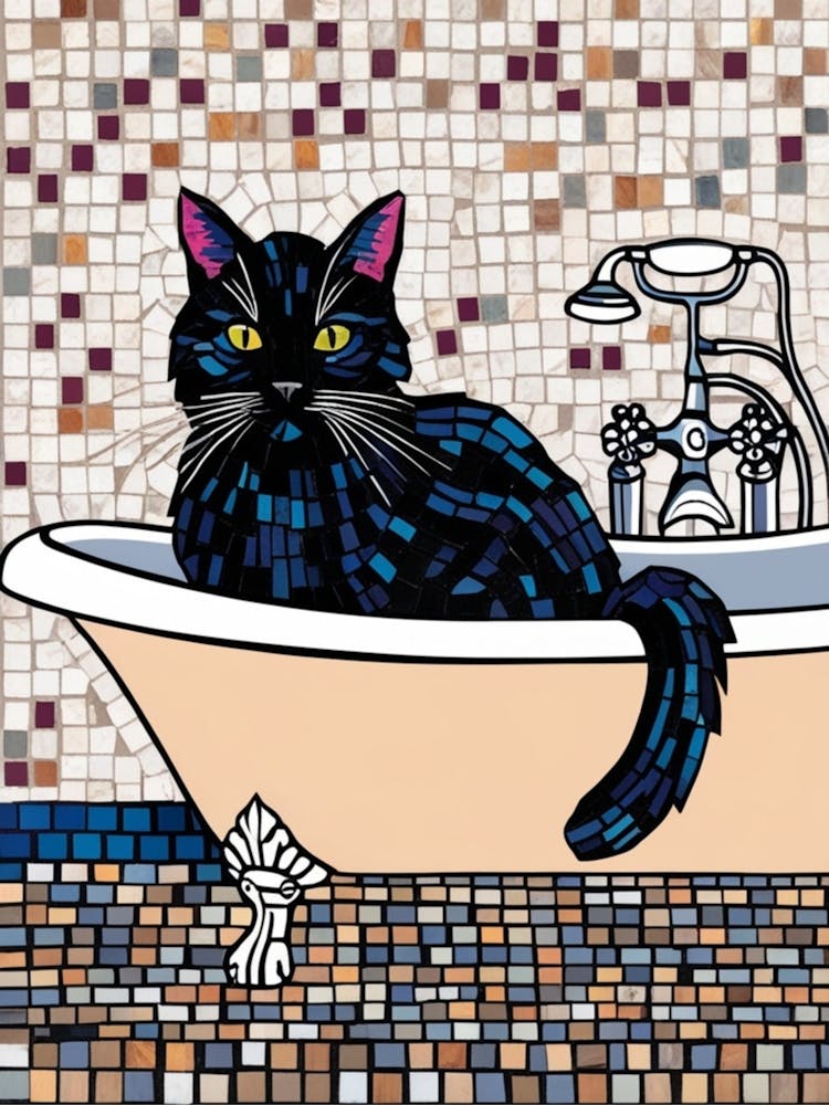 Black Cat In Bath