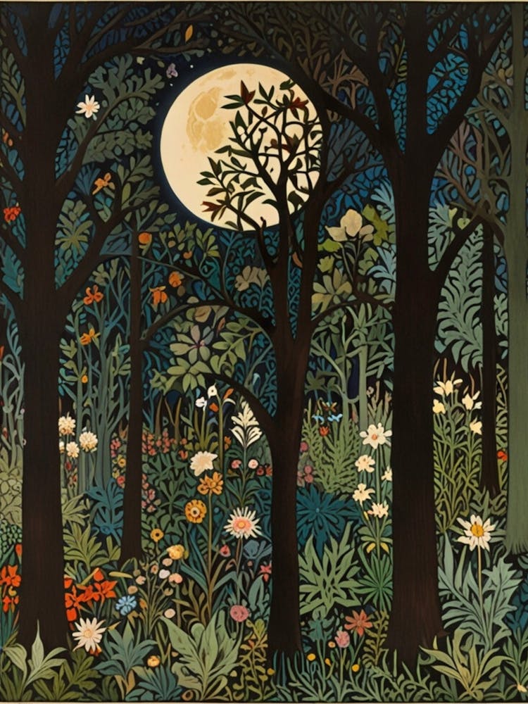 William Morris Moonlight In The Forest 89