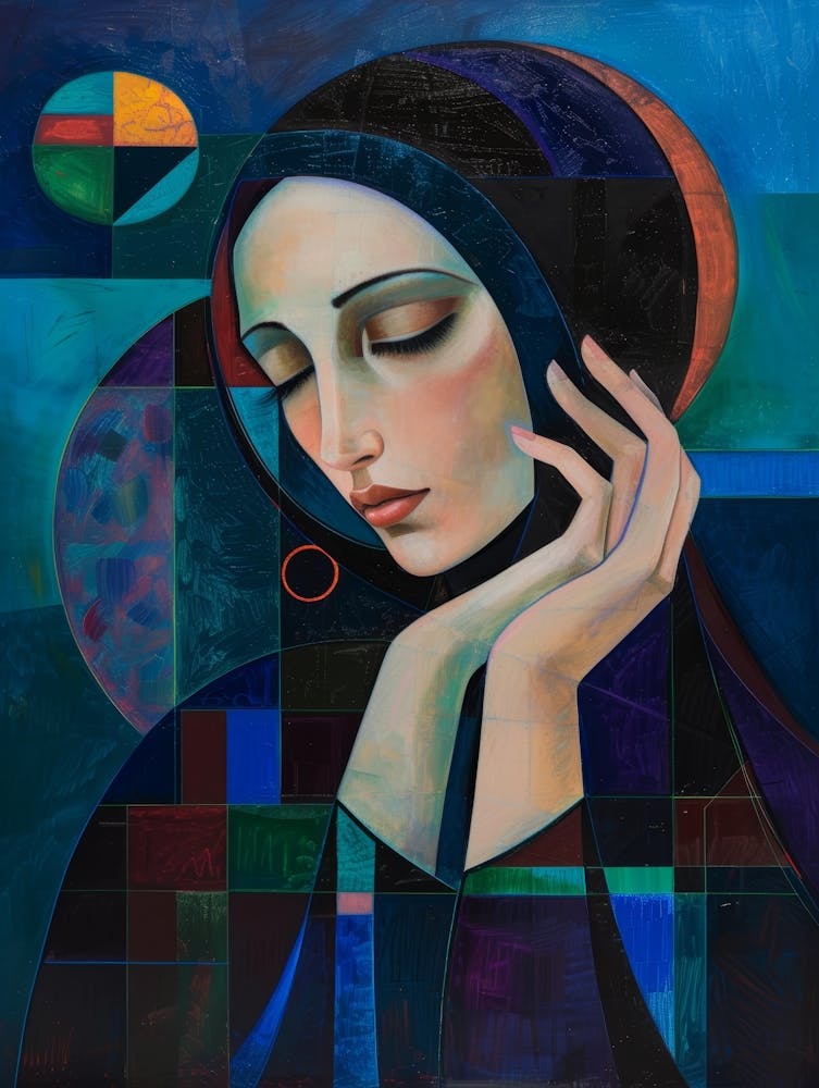 Woman With Her Hand On Her Face