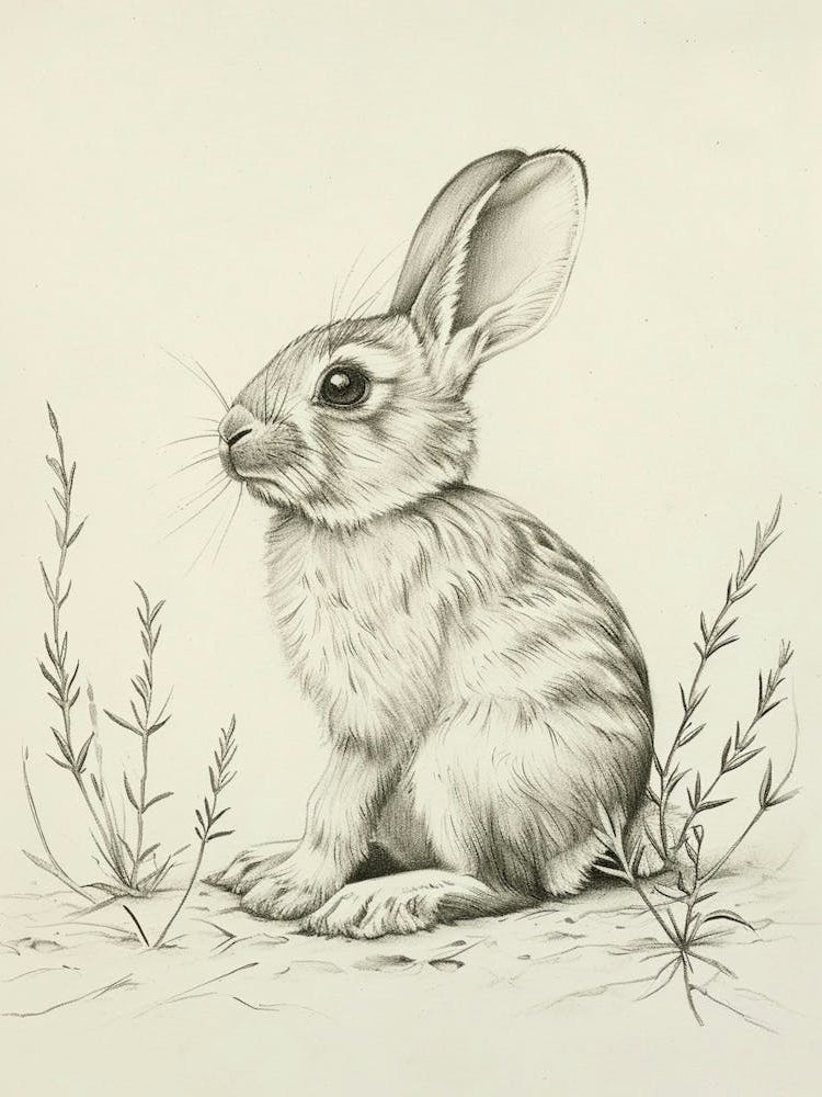 Mini Satin Rabbit Drawing 4