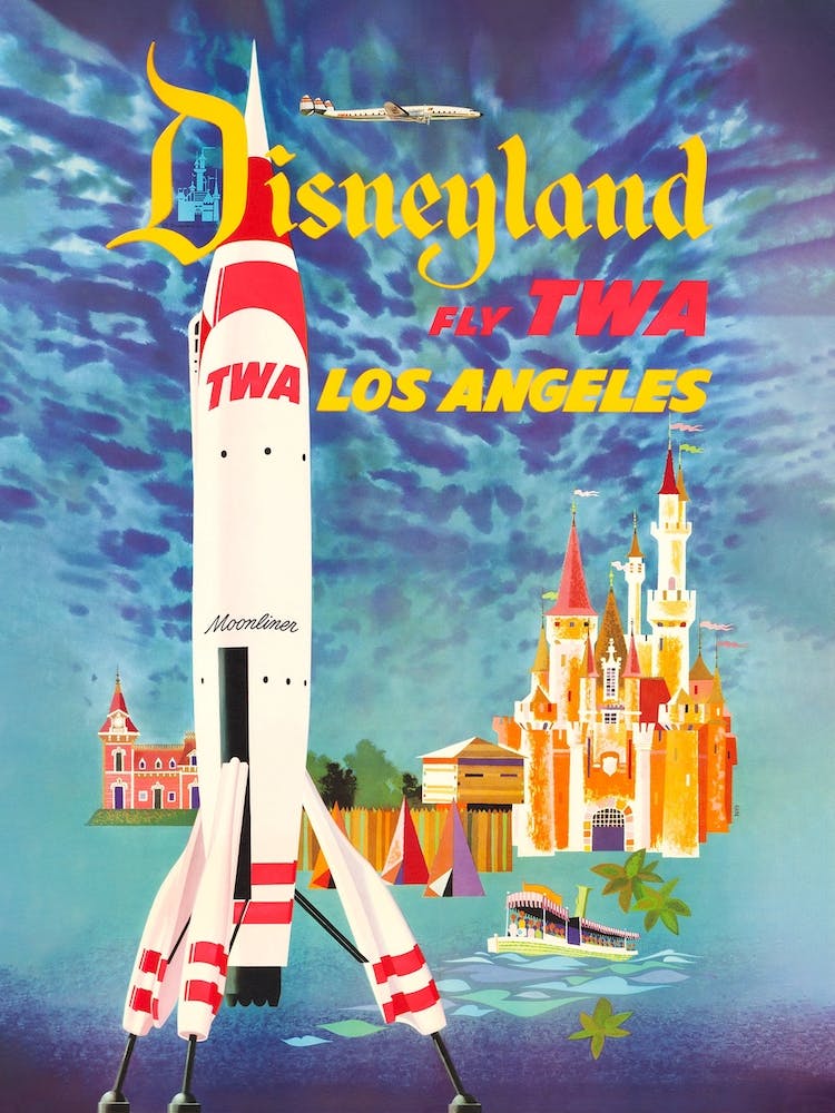 Twa Travel Poster For Disney Land By David Klein 1955