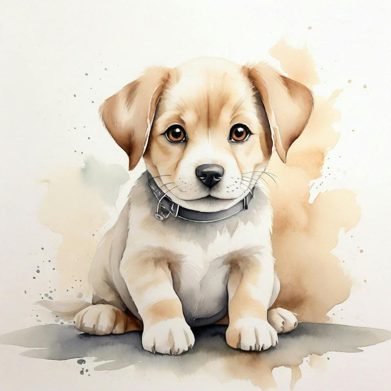 Puppy Watercolor Painting
