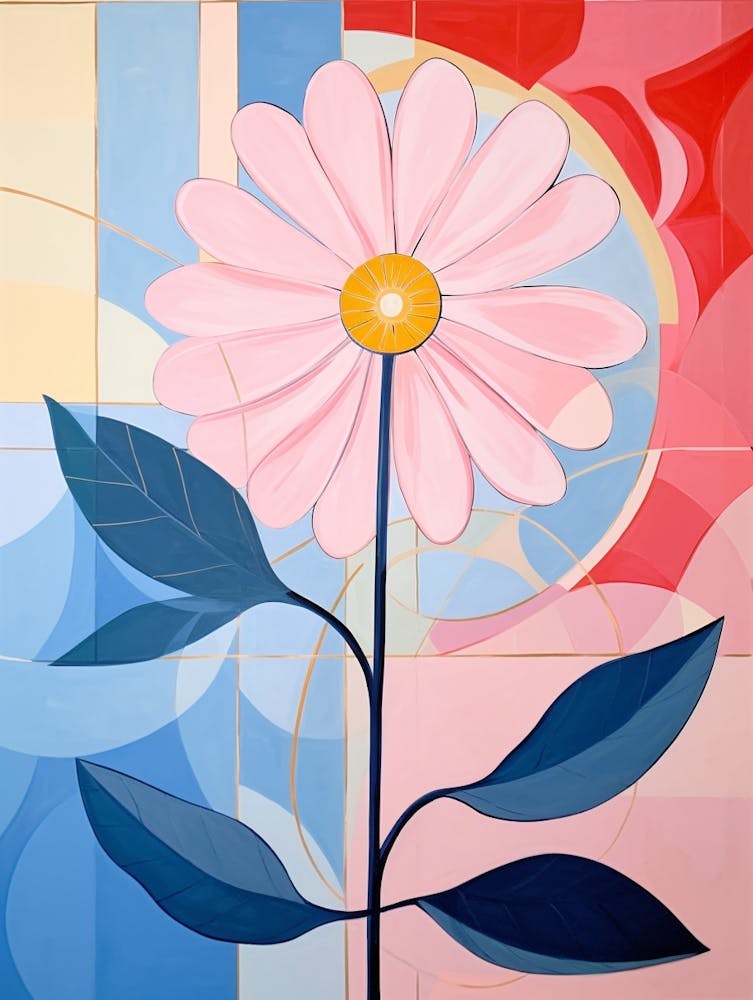 Daisy 7 Hilma Af Klint Inspired Pastel Flower Painting