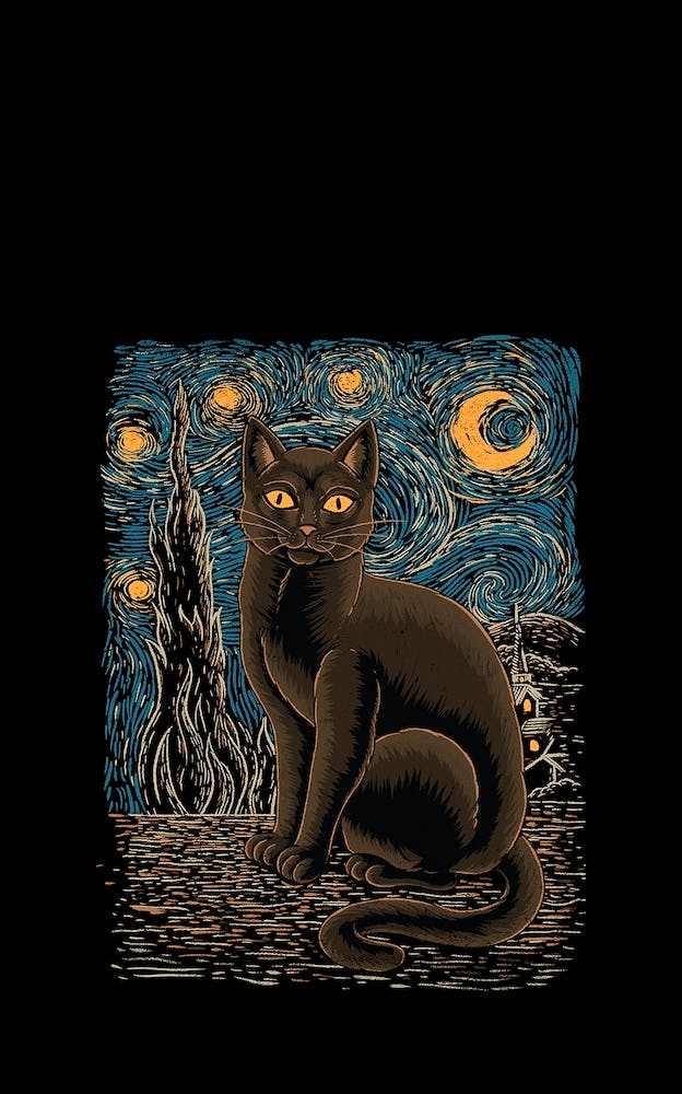 Starry Night Cat