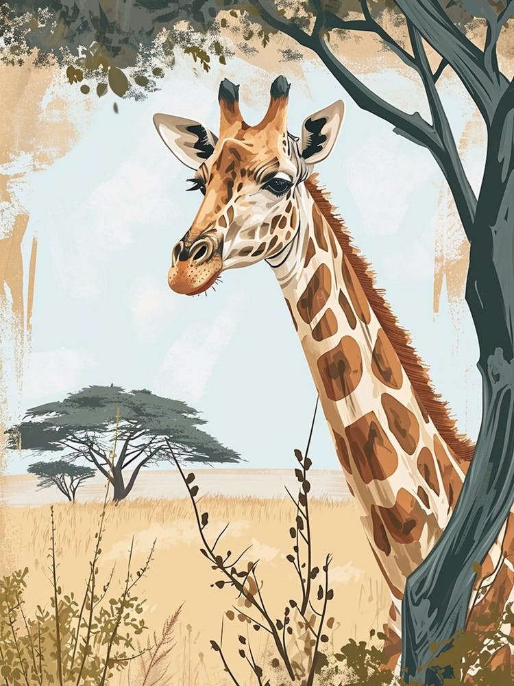 Giraffe Under The Acacia Tree 2