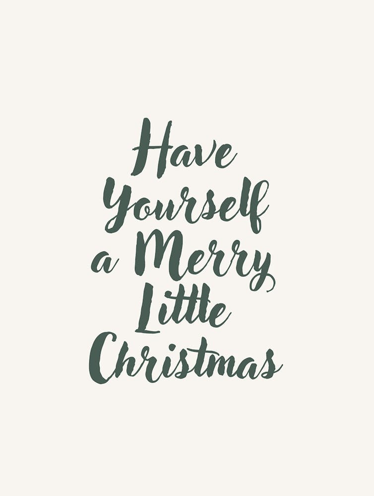 Have Yourself A Merry Little Christmas Festive Green Typography Wallart Print