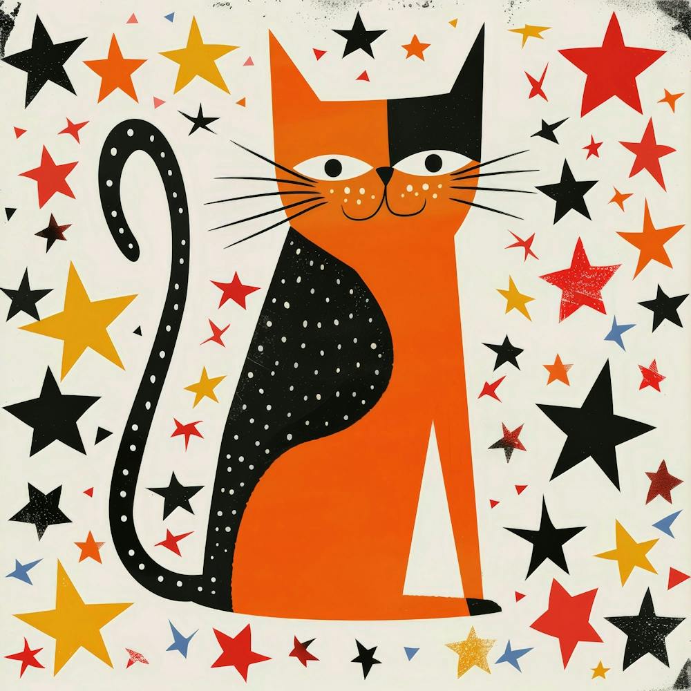 Orange Cat With Stars