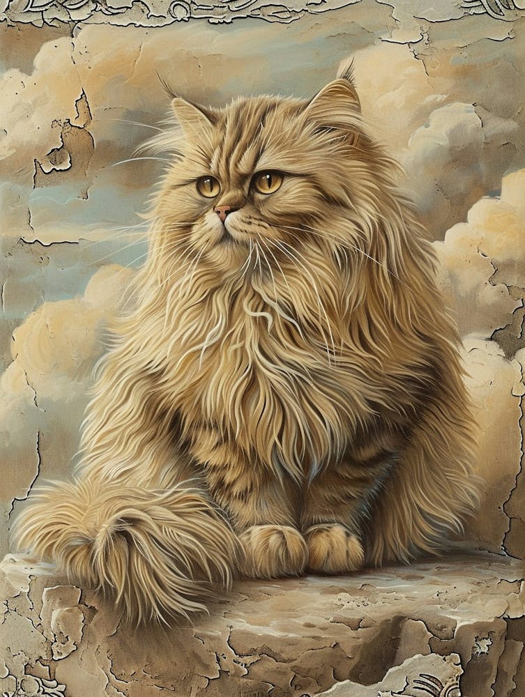 Himalayan Cat Relief Illustration 4