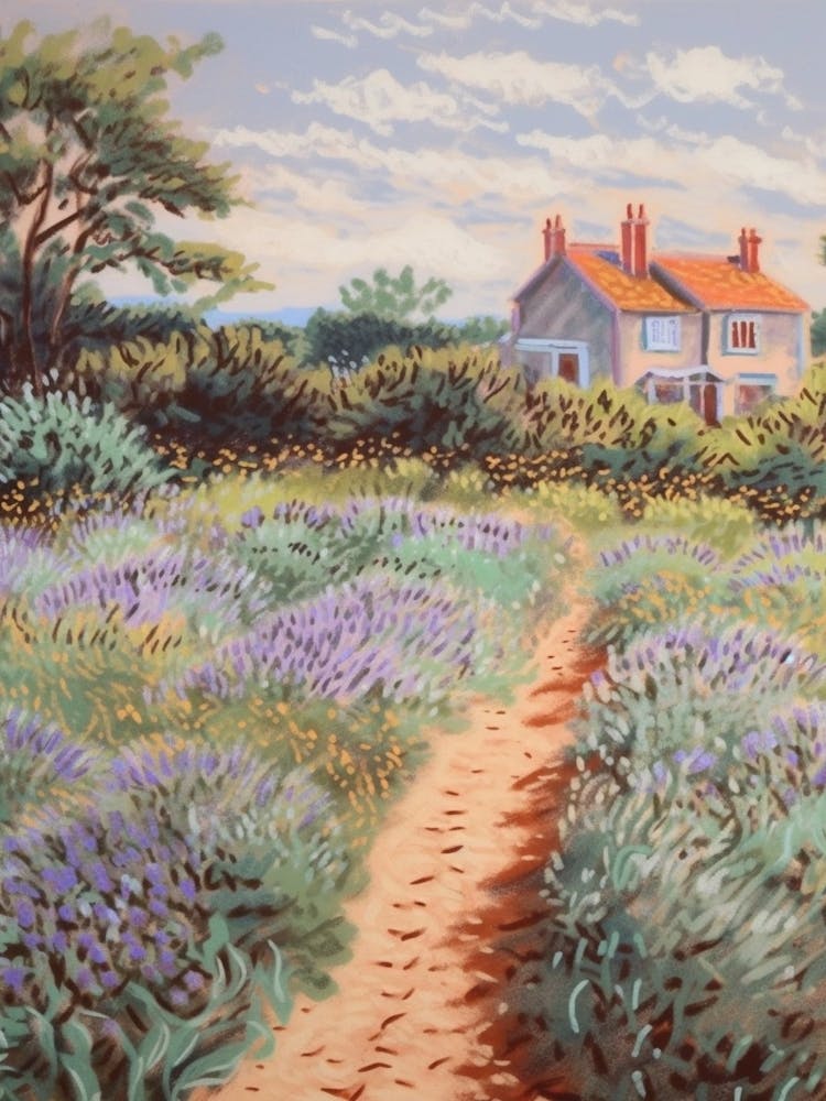 Lavender Fields Country Side Summer Landscape 5