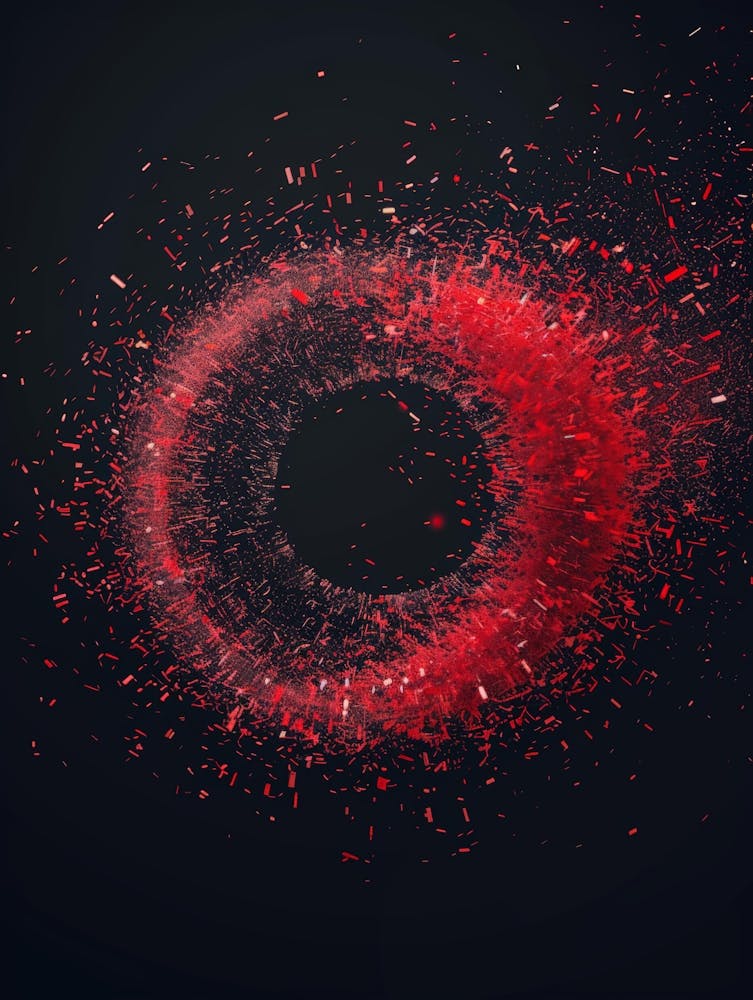Roter Kreis Mit Konfetti