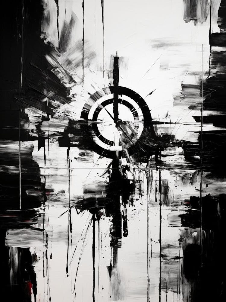 Time Abstract Black And White 4