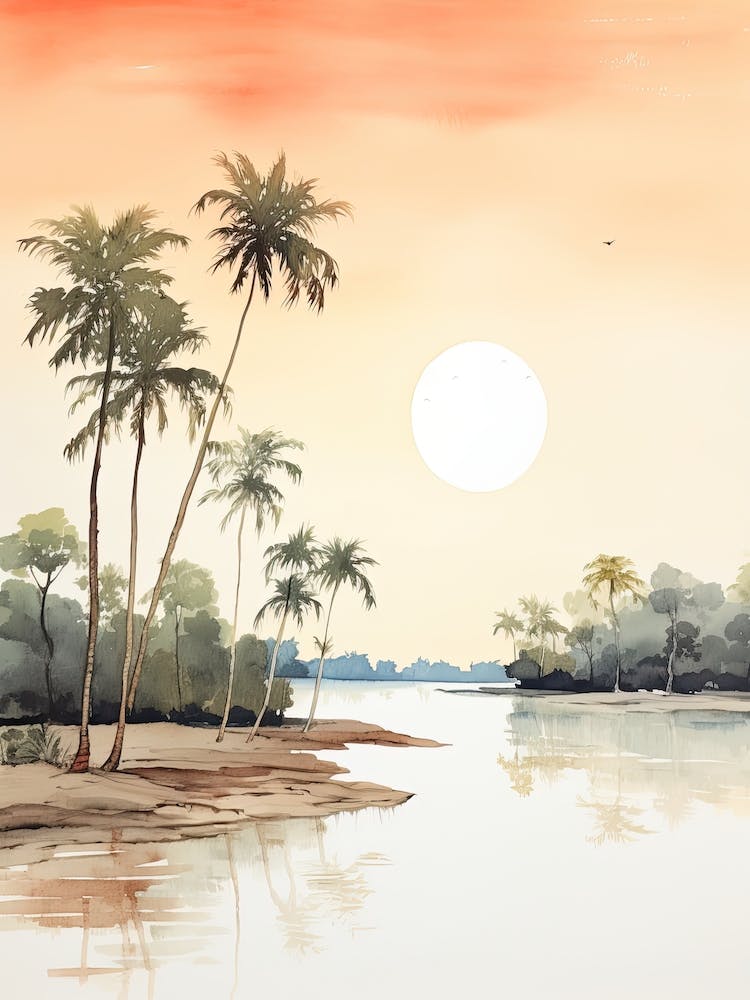 Watercolour Of Sundarbans National Park   Bangladesh And India 1