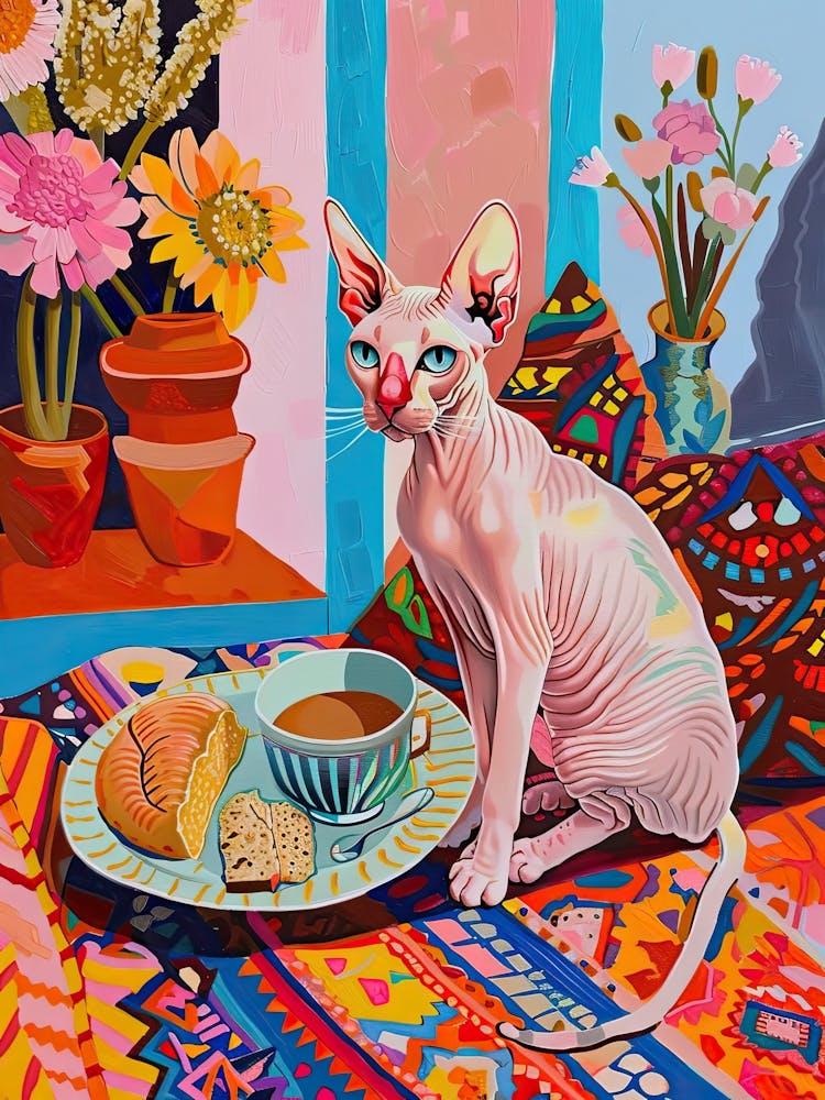 Tea Time With A Sphynx Cat 2
