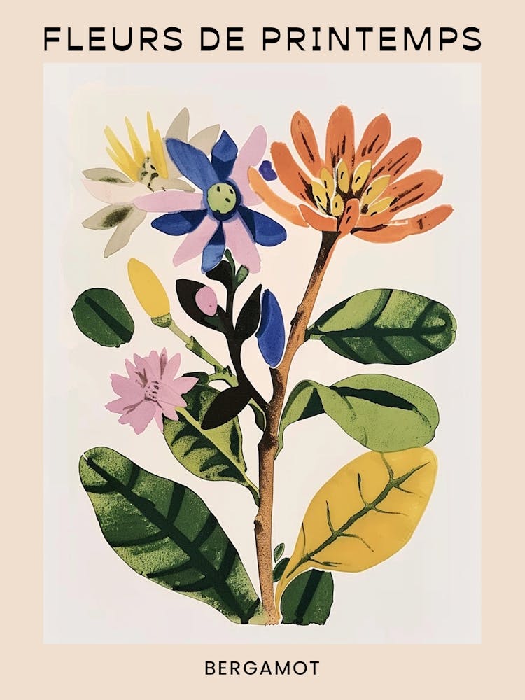Spring Floral French Poster  Bergamot 2