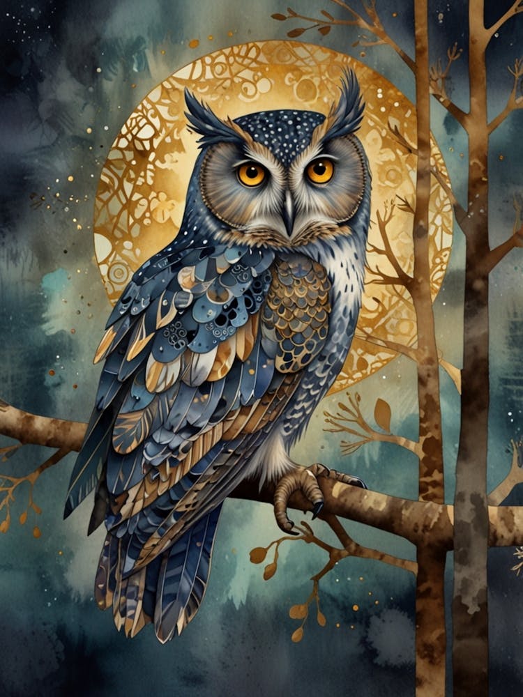 Owl At The Moon