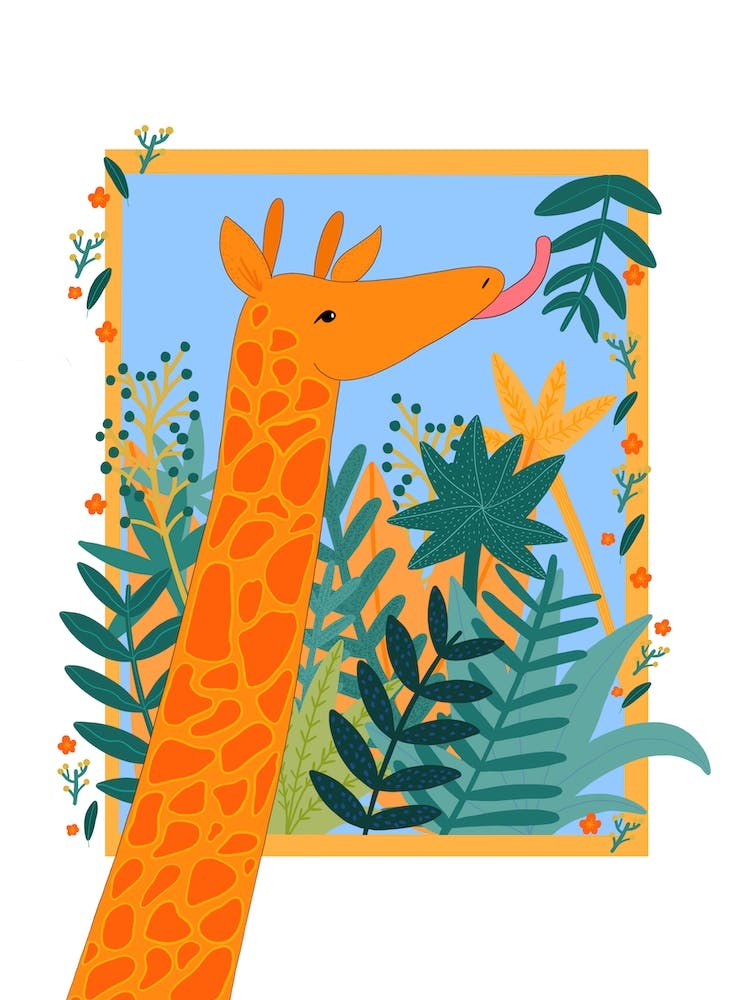 Giraffe In The Jungle