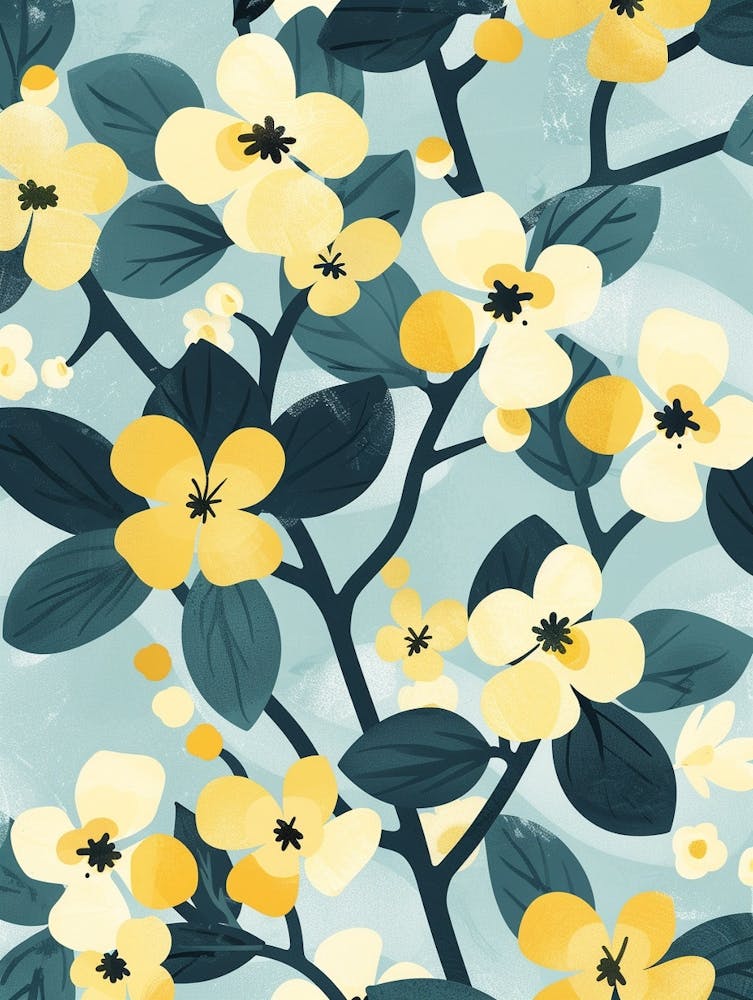 Dogwood Tree Flat Illustration 4