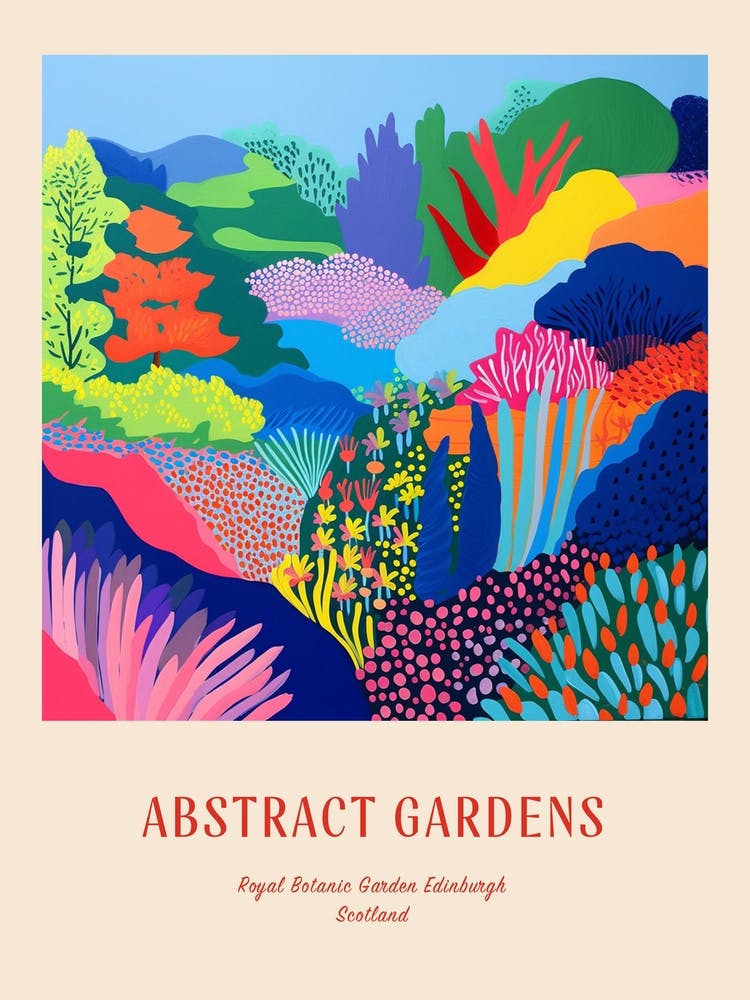 Colourful Gardens Royal Botanic Garden Edinburgh Scotland 1 Red Poster