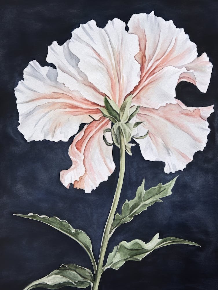 Fleur à l'Aquarelle Sur Blanc 8 1