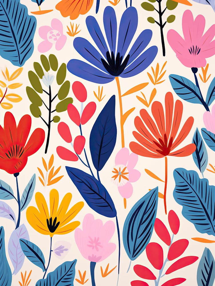 Flowers 39, Matisse style, Floral texture