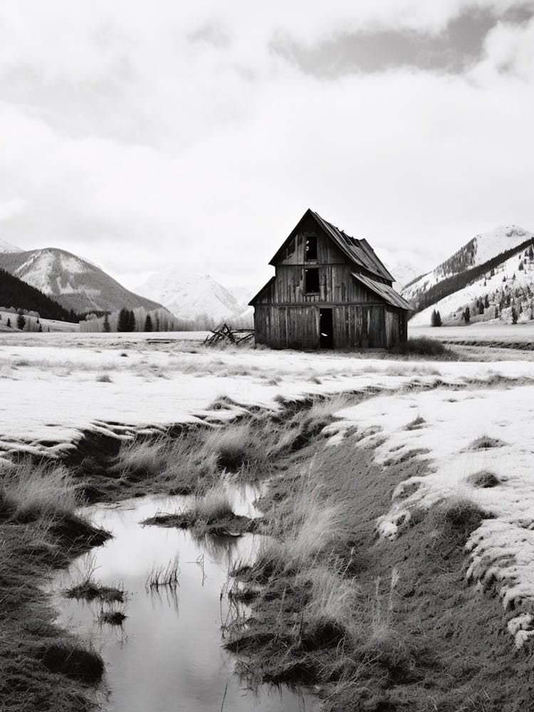 Montana, Black And White Analogue Photograph 1