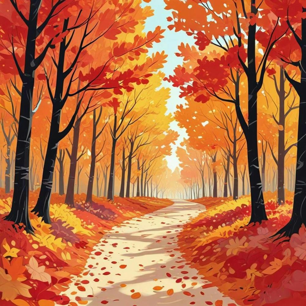 Whimsical Fall In Forest Road (2)