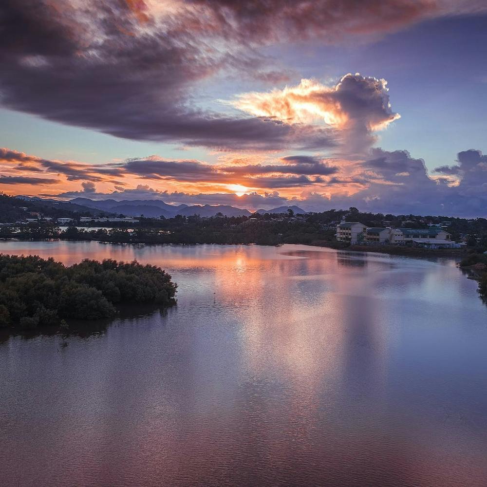 Sunset Over A Lake