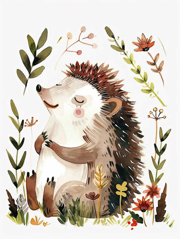 Little Hedgehog Smile Children Prints & Kids Posters