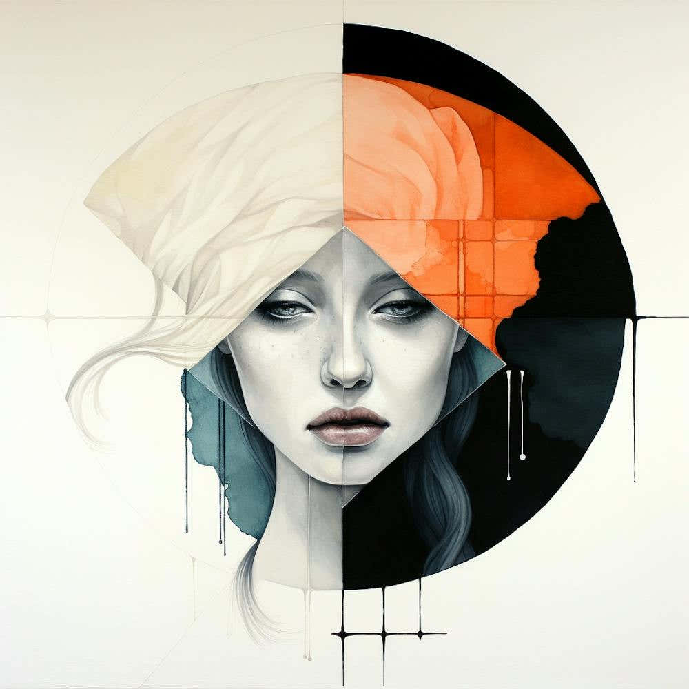 ''Woman in a Turban'' Abstract Print