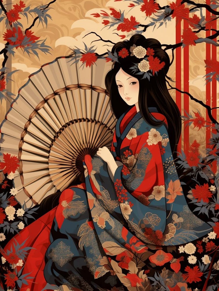 Japanese Fans Sensu Illustration 9