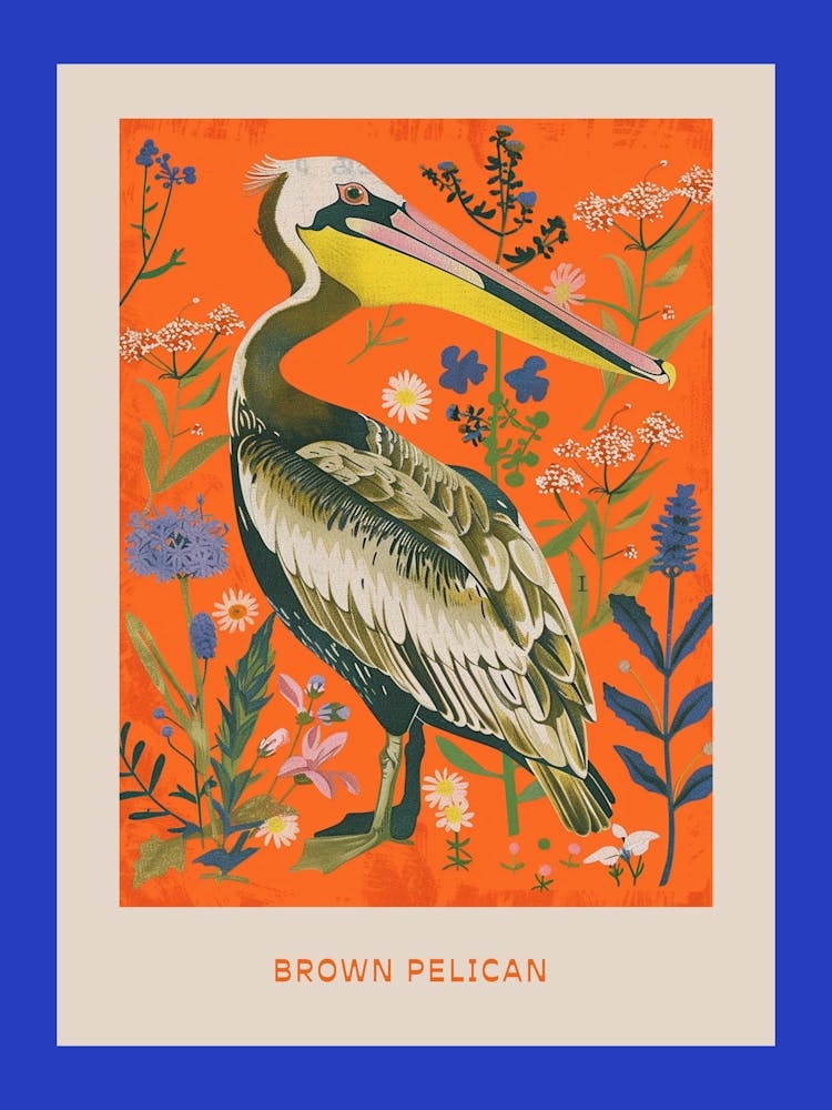 Spring Birds Poster Brown Pelican 3