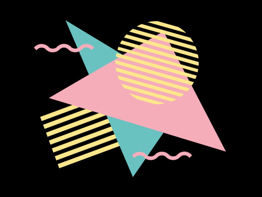 Memphis Pattern Retro Synthwave 80s Vintage Shapes Artwork 1