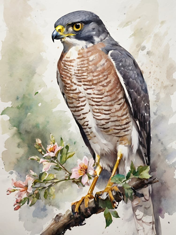 Hawk On A Branch 1