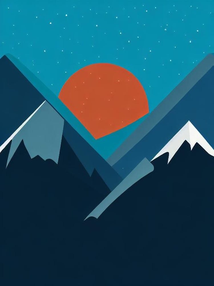 Grindelwald, Switzerland Modern Illustration Skiing Poster