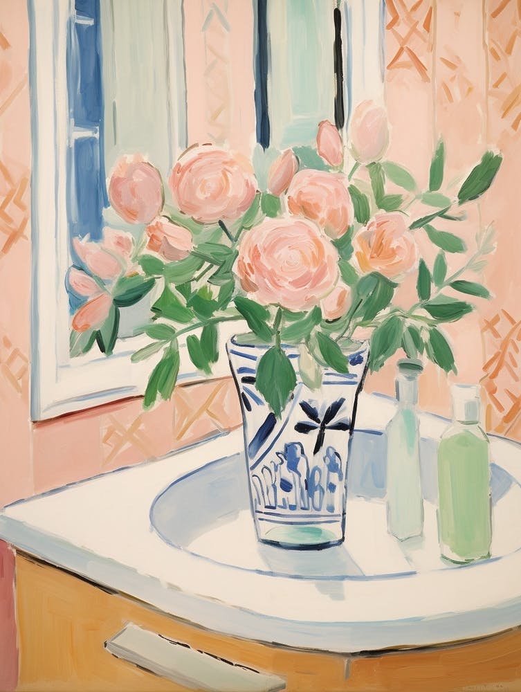 A Vase With Rose, Flower Bouquet 1