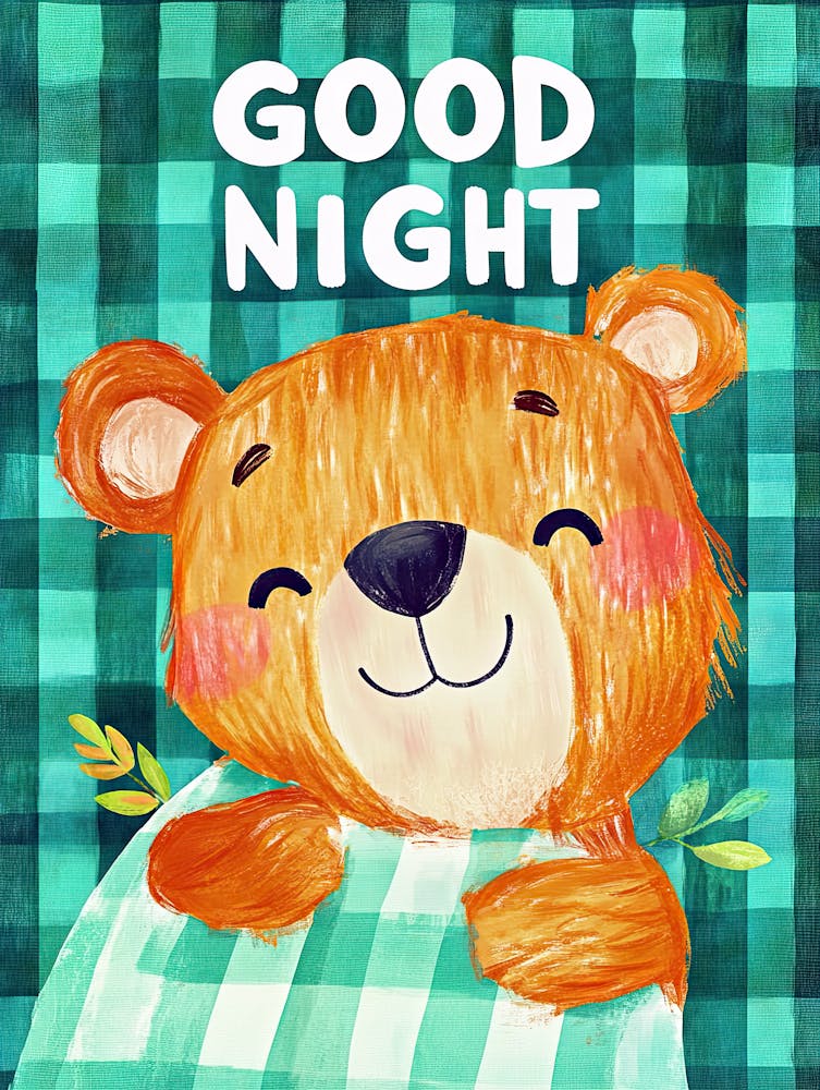 Bright Pawprints Good Night Children S Prints & Kids Posters