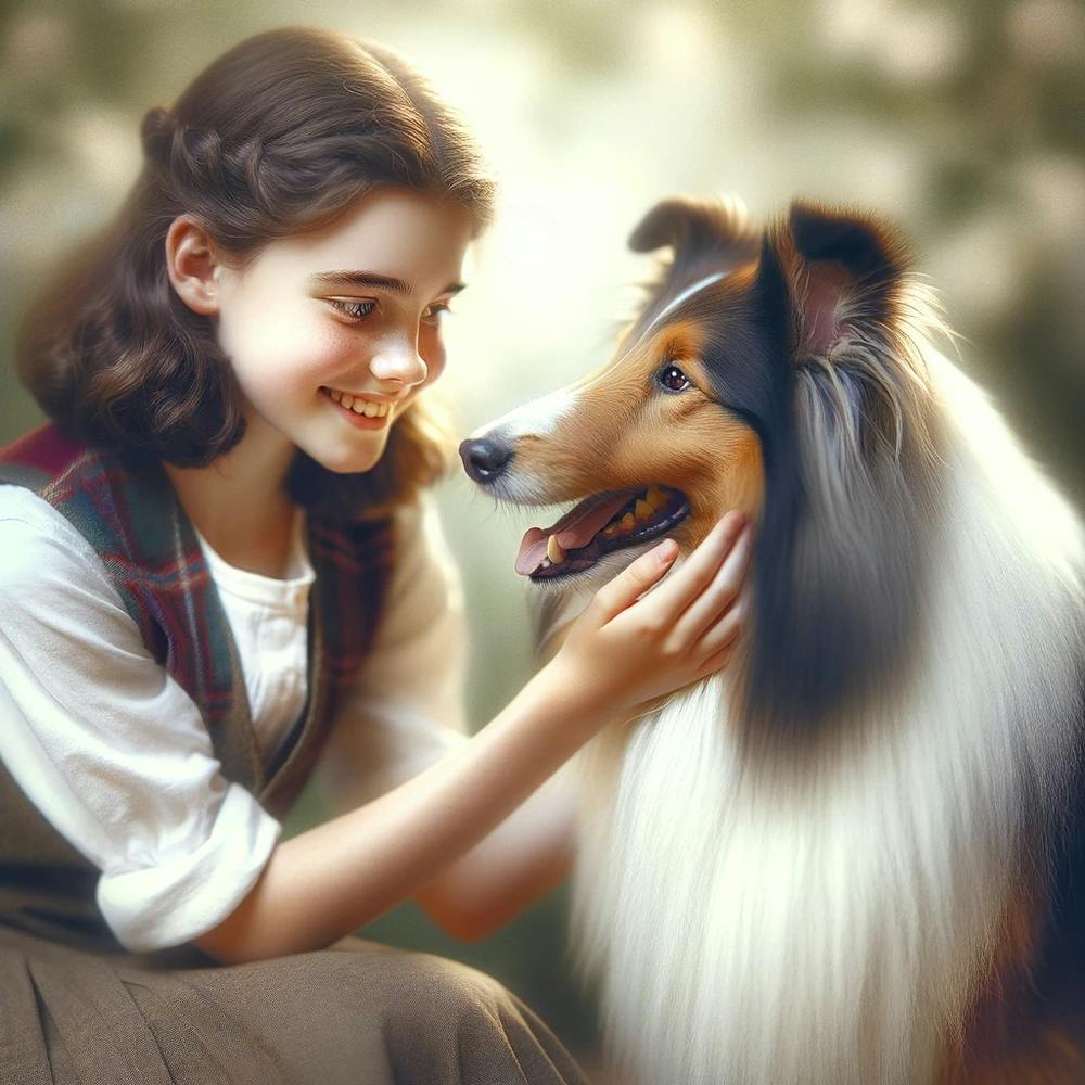 Mädchen mit Collie