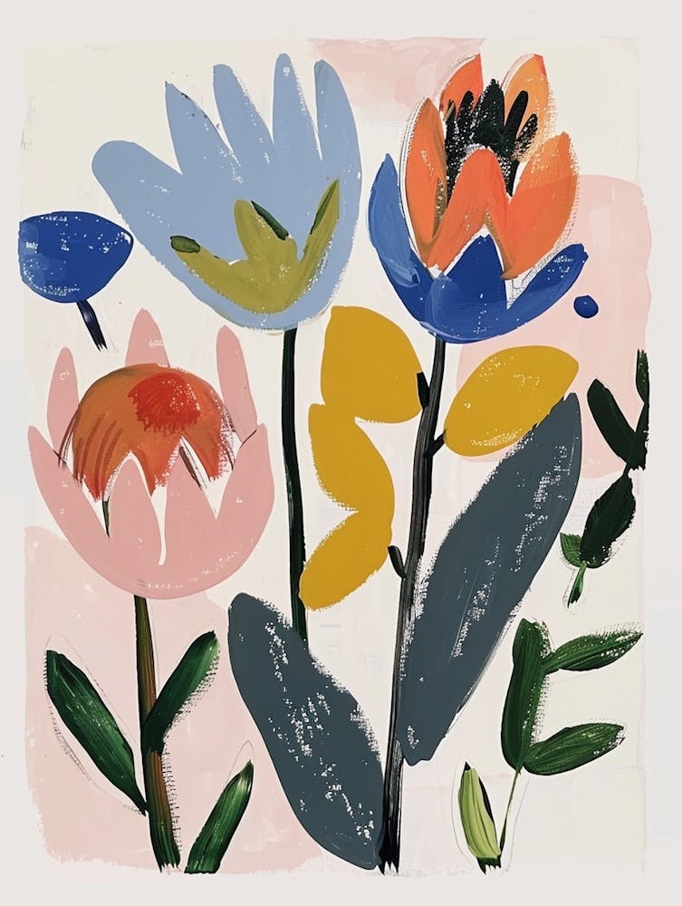 Painted Florals Protea 1