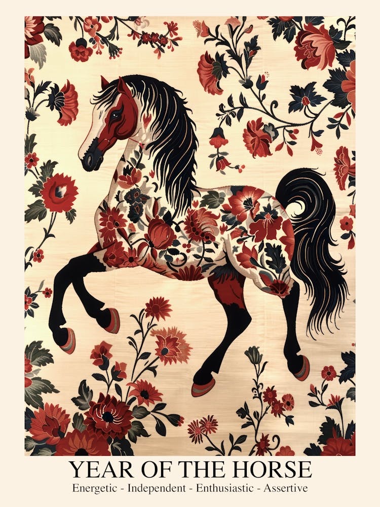 Chinese Lunar Year Of The Horse 3 William Morris Style