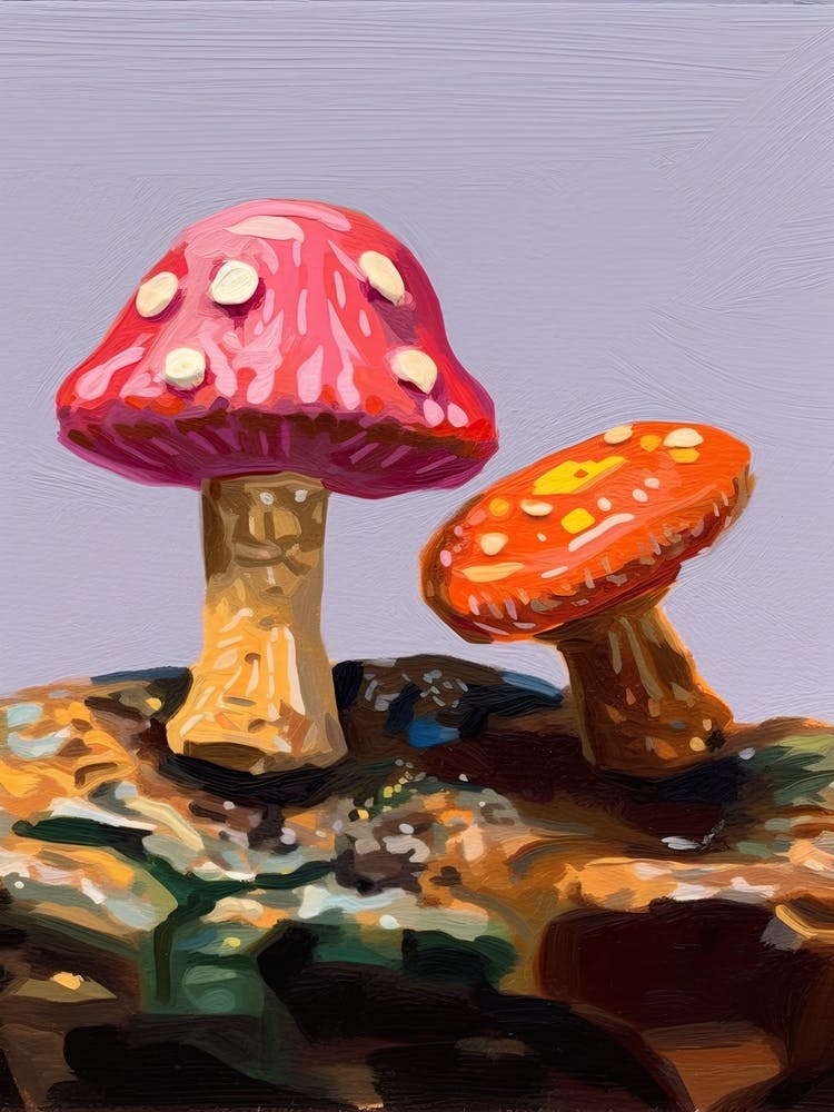 Mushrooms Oil Painting 1