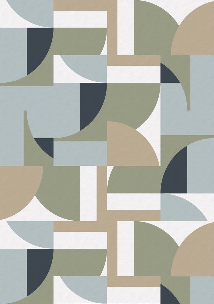 Futuristic Bauhaus Polygons Beige