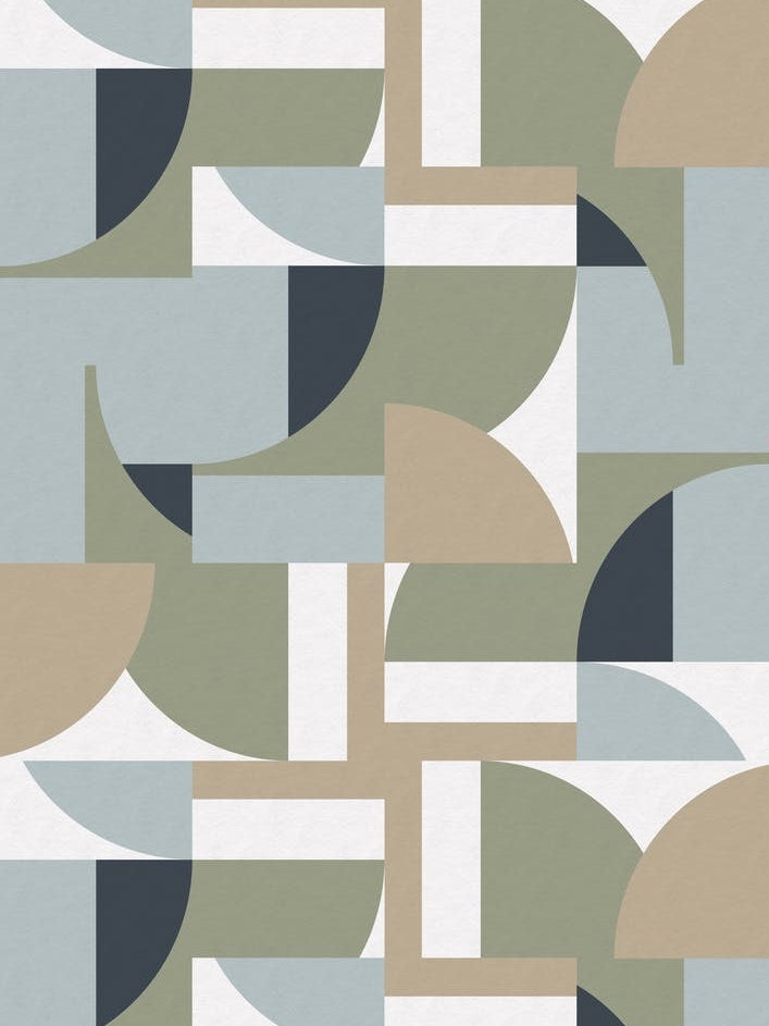 Futuristic Bauhaus Polygons Beige