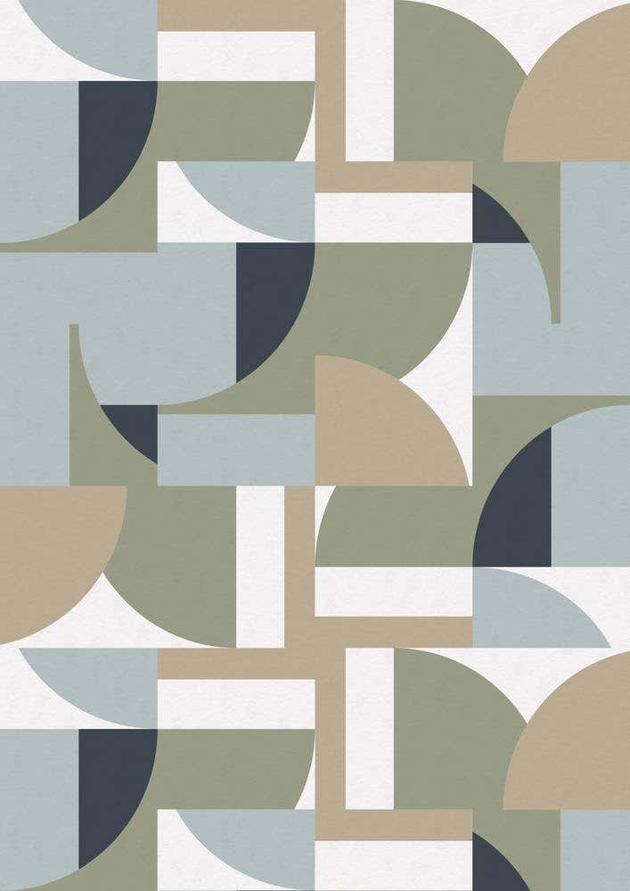 Futuristic Bauhaus Polygons Beige