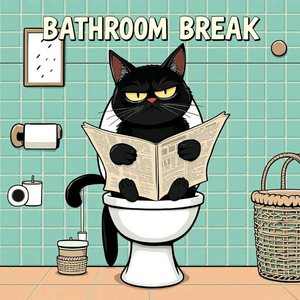 Bathroom cat