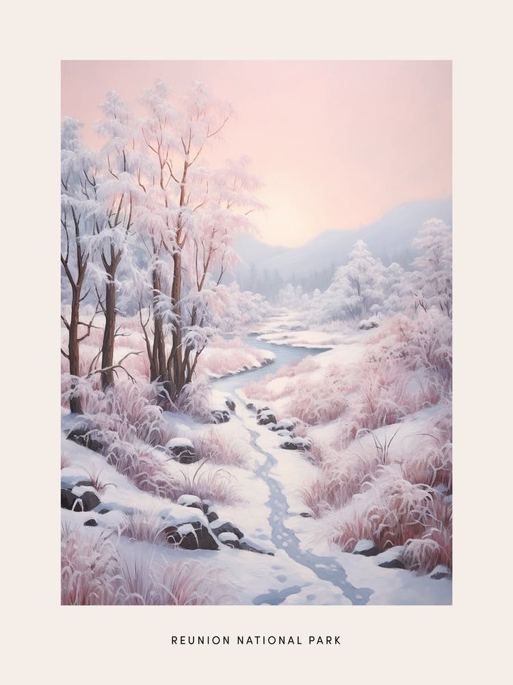 Dreamy Winter National Park Poster  Reunion National Park France 2