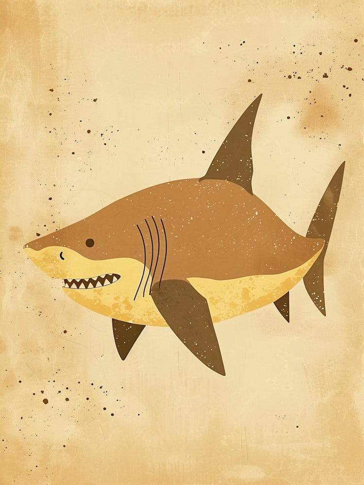 Cute Beige Tones Shark 3