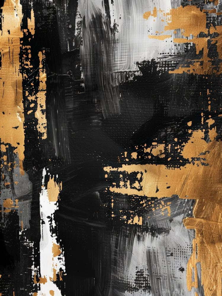 Abstract Black And Gold Painting 2