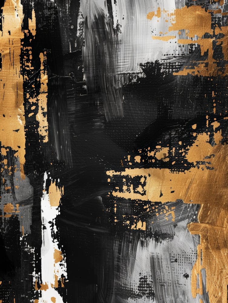 Abstract Black And Gold Painting 2